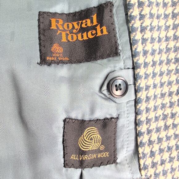 Vintage Hammonton Park 100% Virgin Wool Houndstooth Sport Coat Men's Size 48/2XL - Picture 5 of 11